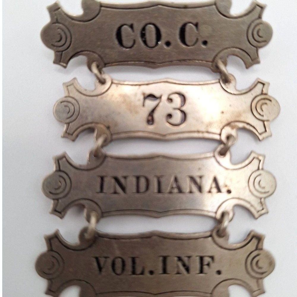 American Civil War ladder badge pin 73rd Indiana Infantry Regiment Camp Rose